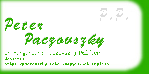 peter paczovszky business card